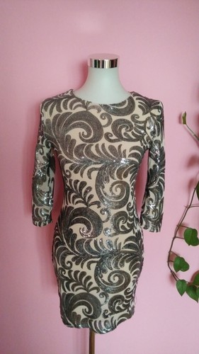 Kleid pailletten silber - kleid,, pailletten,