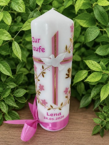 Taufkerze kreuz mit taube - kreuz,