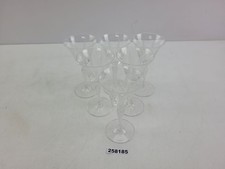 6x Wein-Gläser handgeschliffen gedrehter Griff Glas alt antik H:13,7cm #258185