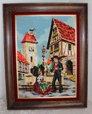 Gobelin Bild Stickerei Elsass Alsace Tracht Folklore Straßburg Handarbeit Unikat