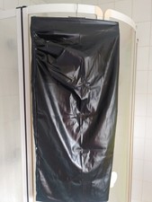 Kunstleder Humpelrock schwarz