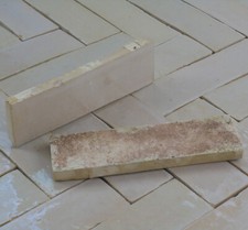 1Stk Bejmat beige glasiert - Tonfliese Ziegel Fliesen Riemchen Klinker Fischgrät