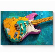 Leinwandbild Gitarre Pop Art