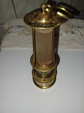 Belgische Ölwetterlampe der Firma SBAE aus Messing und Kupfer Grubenlampe
