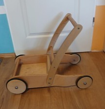 Pinolino Lauflernwagen Holz Lauflernhilfe mit gummierten Rädern Holzwagen