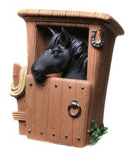 Kremers Schatzkiste Spardose Pferd im Stall Schwarz 14 cm Sparschwein Sparkasse 