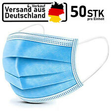50x Mundschutz Maske OP Gesichtsmaske Filtermaske 3-Lagig Schutzmaske Atemschutz
