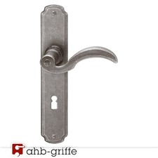 AHB Türgriff 1693/2690 Langschild Schmiedeeisen antik grau BB Türdrücker