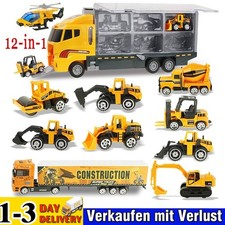 12er/set Kipper-Lastwagen und Bagger Baustellenfahrzeuge, Spielzeugauto,Auto,LKW