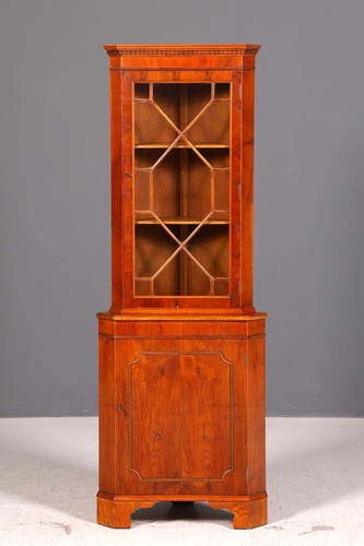 Englische eckvitrine eibe - eckvitrine,