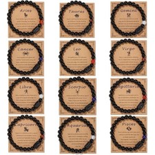 Armband Sternzeichen Damen Herren Achat Onyx Perlen Partnerarmband Glücksarmband