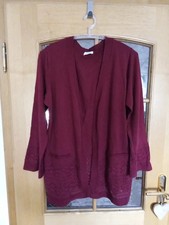 weinrote Ajour Strickjacke Gr. 46/XL von Sheego, neu