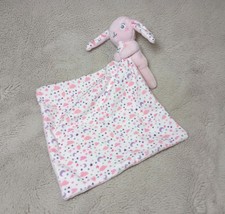 Hase rosa mit STERNE MOND WOLKEN lila weiß Schmusetuch Kuscheltuch 