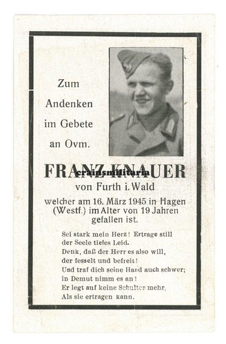 Orig sterbebild grenadier - sterbebild, +