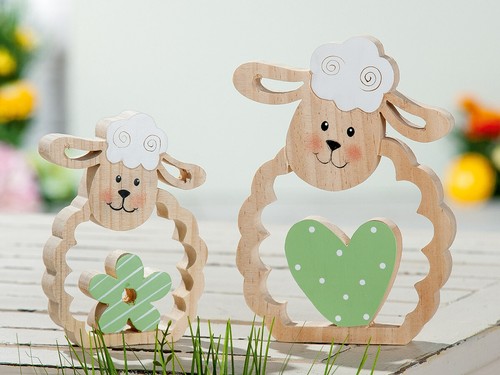 Holz deko schaf - deko, ostern