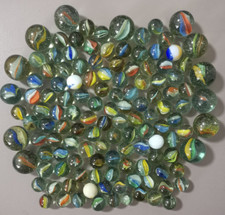 Alte Glas Murmeln 125 Stück Gemischt