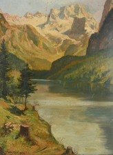 Gebirgslandschaft gemälde - gebirgslandschaft,