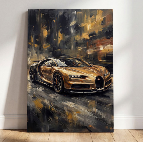 Wandbild gold sportwagen auto - wandbild,
