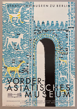 Plakat Poster - Vorderasiatisches Museum Berlin - Grafik Design 50er 50s Asien