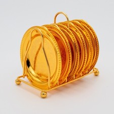 6 x Orientalische Untersetzer Ø 9cm Rund Für Gläser Teegläser Gold oder Silber