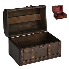 Schatzkiste Schatztruhe Holztruhe aus Holz mit Kunstleder Aufbewahrungsbox