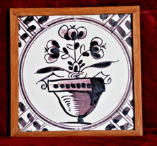 Ca. 1850 Kachel - Bloempotje - Blumentopf  - Wan Li Ornament  - Mangan