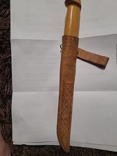 MESSER mit Lederscheide, Klinge signiert J Marttiini, Finnland, Lapinleuku.