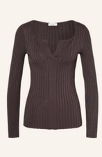 Reiss Breuninger Oberteil Pulli M Chocolate Brown Schoko Braun Viskose Top Neu