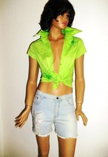 Sexy Damen Jeans Shorts Hot Pants Stickereien + Strass  Stretch Vintage blau NEU