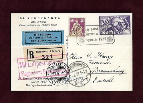 Flugpostkarte matterhorn - flugpostkarte,