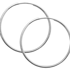 2 Große Creolen Ø 80mm 925 Sterling Silber Creole Ohrringe Echtsilber Damen Ohr