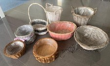 Konvolut 8 Stück  Handmade  Körbe Rattan Basket Pflanzkörbe Hängekorb