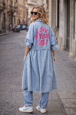 Oversize jeans trench mantel - jeans,