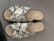 Gabor Pantoletten,Sandalen, Gr. 6(39), weiß/schwarz, Plateau