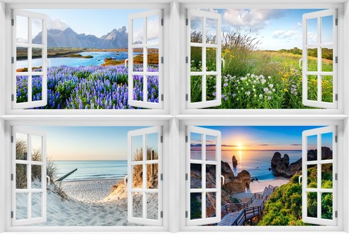 Fototapete fensterblick - fototapete, 3d