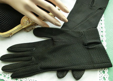 Elegante vintage Damen Handschuhe dunkelgrün Gr. 5 Karneval Party