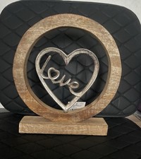 Deko Mangoholz Herz Mit „Love“