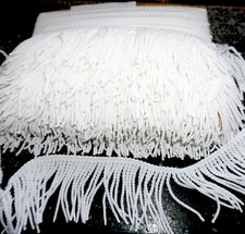 Spitze Borte Fransen Fransenborte 12 m x 7 cm WEISS Bordüre UNBENUTZT 