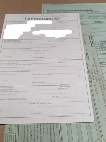 Kfz brief kraftfahrzeugbrief - kfz,