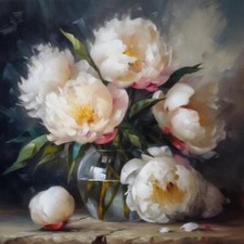 Ölgemälde eines Straußes