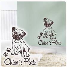 Mops Name Platz Pug Wandtattoo