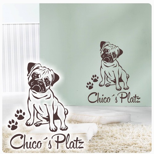 Mops name platz pug wandtattoo - platz,