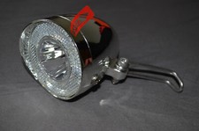 UNION Batterie-LED-Scheinwerfer "Klassik" UN-4915 Fahrradlampe Retro Chrom NEU
