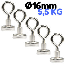 5 Neodym Topfmagnet Öse 16mm