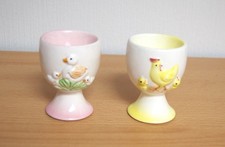 Eierbecher Huhn Ente Küken Reliefdekor Keramik