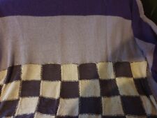 Wolldecke handgestrickt sehr groß Handarbeit Tagesdecke Kuscheldecke warm Winter