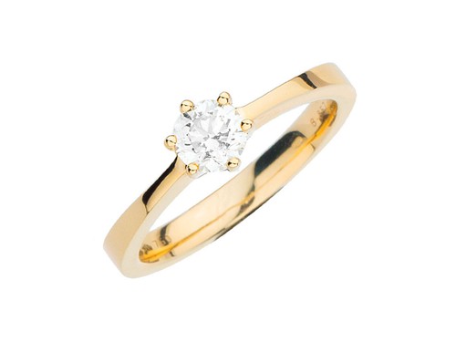 Ring solitär 18kt gelbgold - solitär,