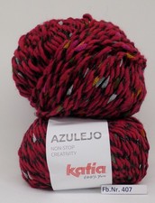 Wolle zum Stricken Azulejo 100 g Knäuel Fb.407 kirschrot von Katia