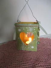 Laterne Holz klein mit Glas