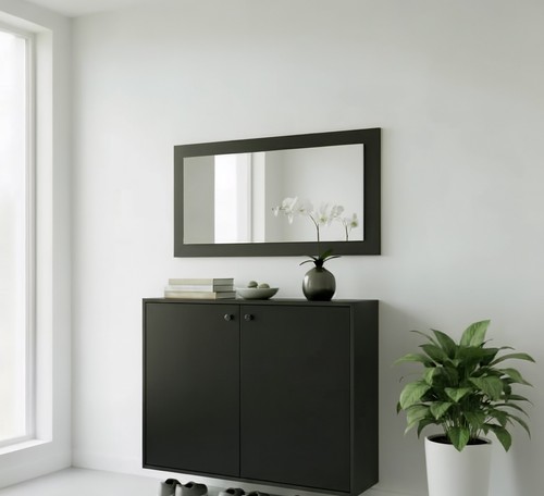 Spiegel schwarz 75x40cm - schwarz,